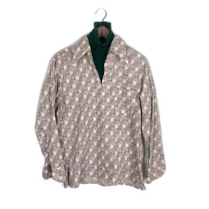 Vintage Marlboro Red Green Houndstooth Long Sleeve Turtleneck Shirt Men's Medium